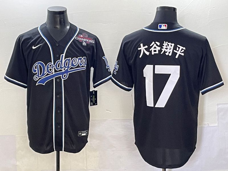 Men 2025 Los Angeles Dodgers 17 Ohtani Black Three generations Fashion Nike MLB Jersey style 7047